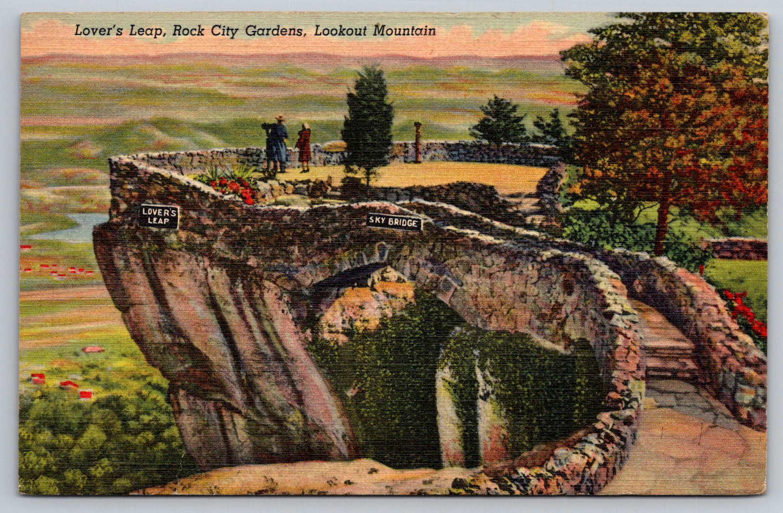 c1940s Rock City Gardens Lookout Mountain Charleston Indiana Postcard