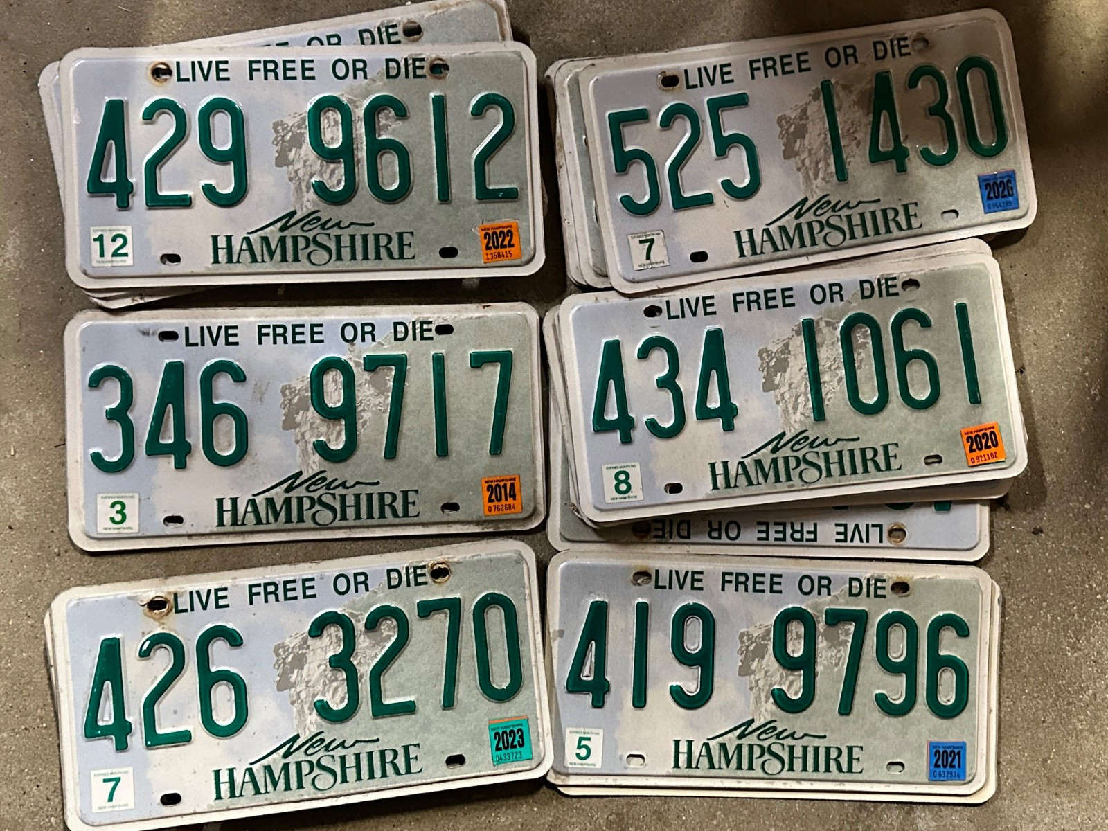 New Hampshire & Vermont Plates - 47 in total