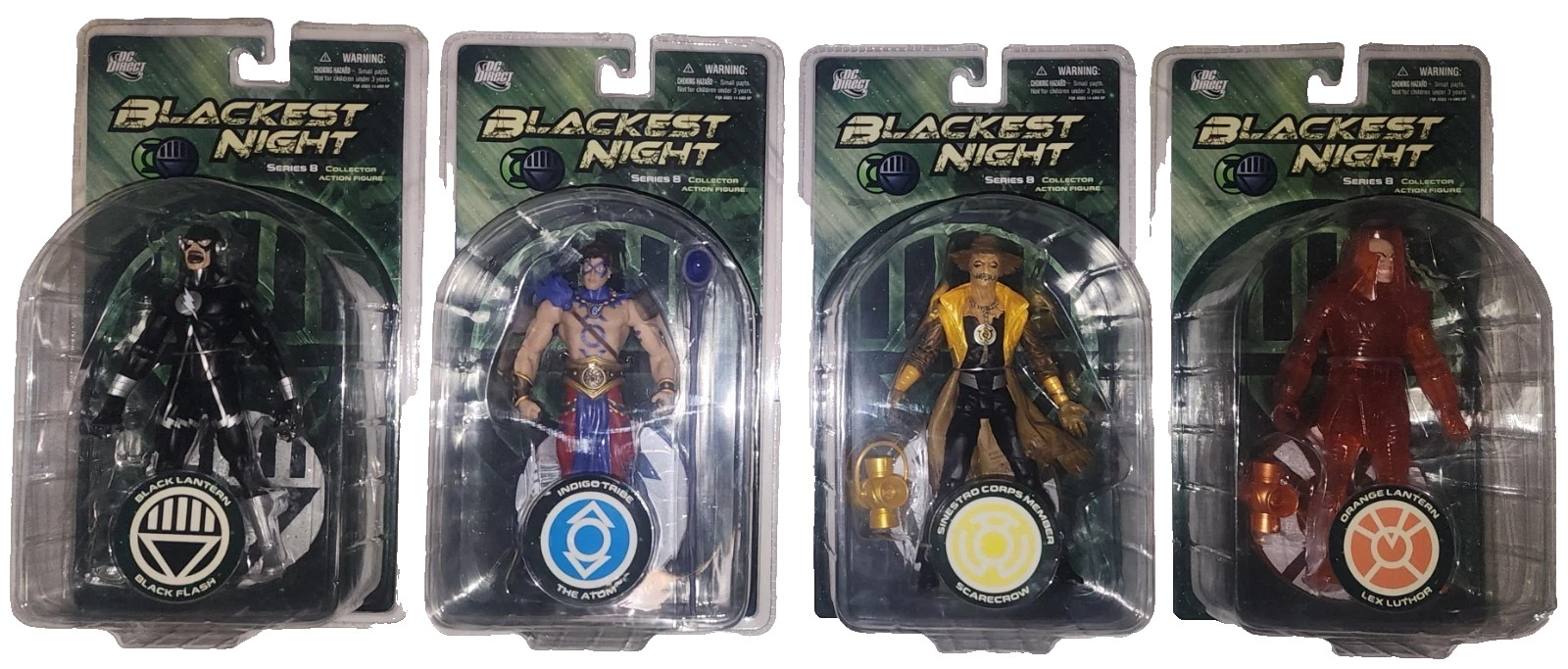 DC Direct BLACKEST NIGHT SERIES 8 4 FIGURE SET SCARECROW LUTHOR ATOM FLASH