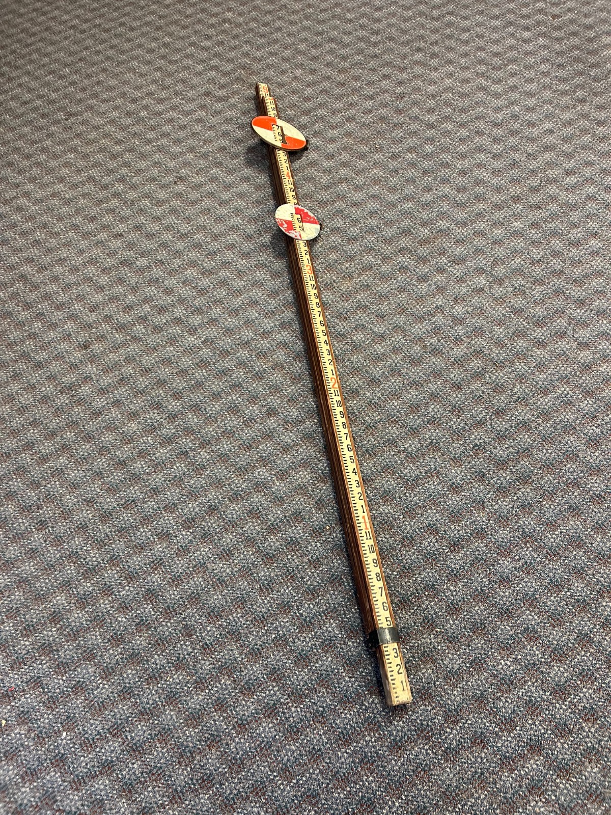 Vintage 9 ft WOOD MEASURING STICK grade rod rule surveying story pole Dietzgen