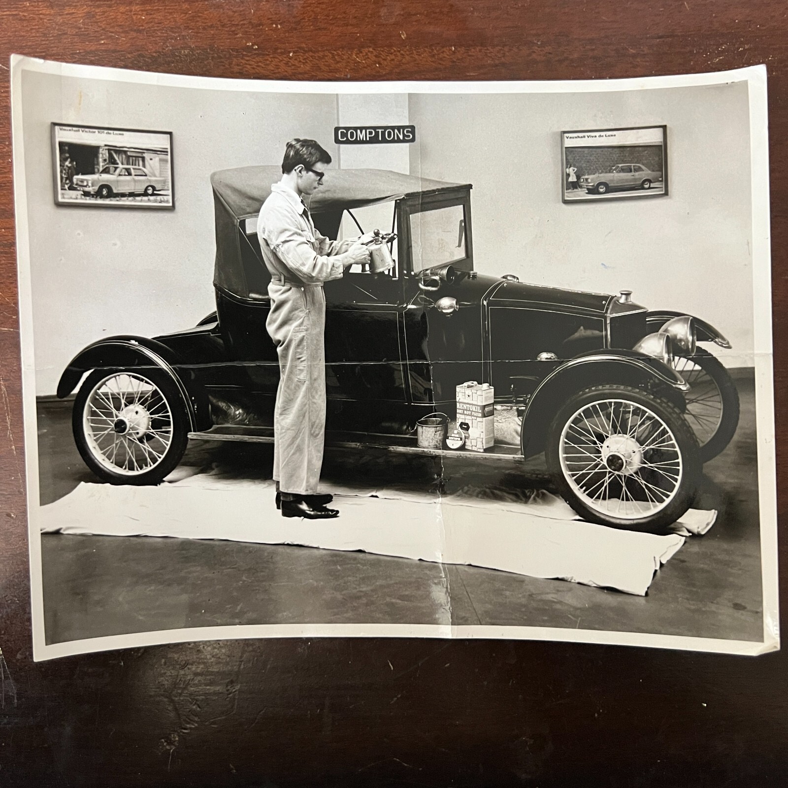 Vintage 1960s Comptons England UK Photograph of Antique Roadster Car  8\
