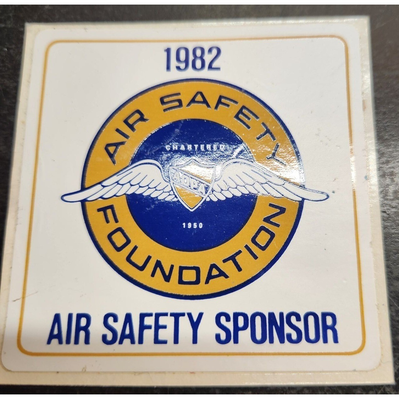 Vintage 1982 AOPA Air Safety Foundation Sponsor Sticker