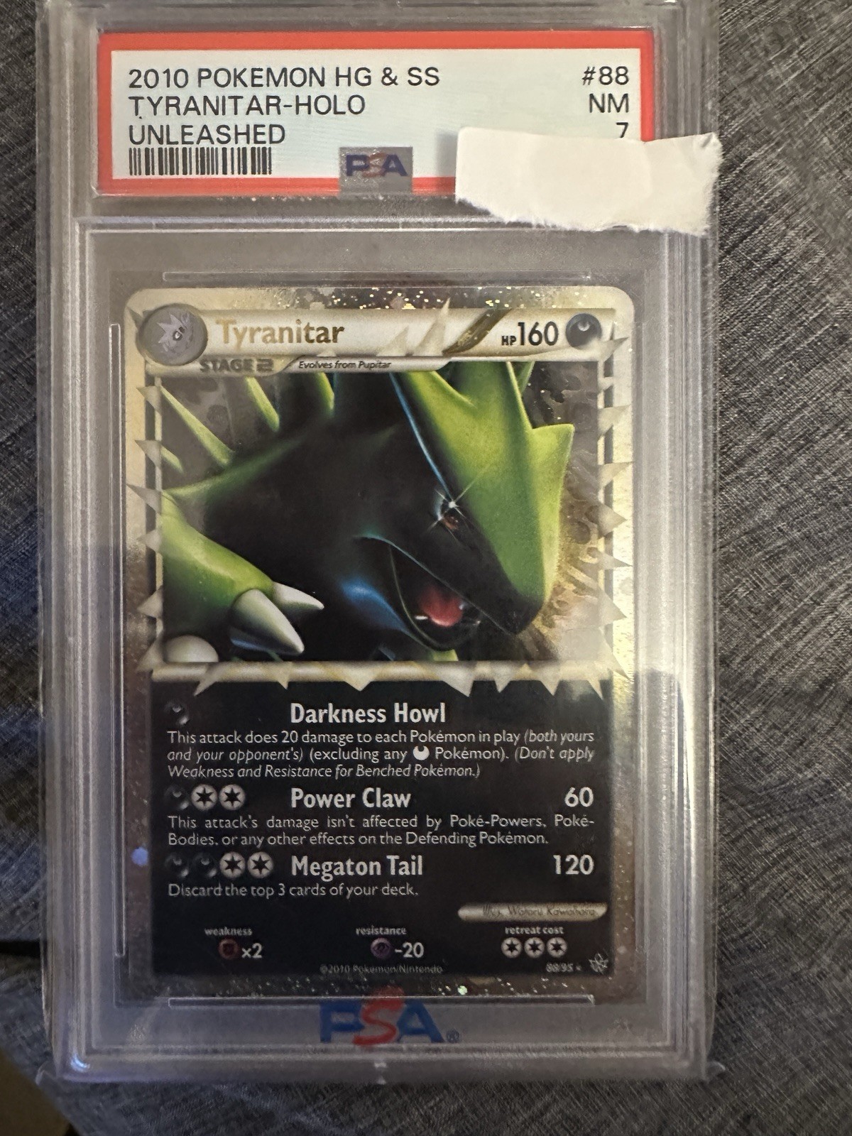 Pokémon 2010 Unleashed Tyranitar Holo #88/95 PSA 7 English Card