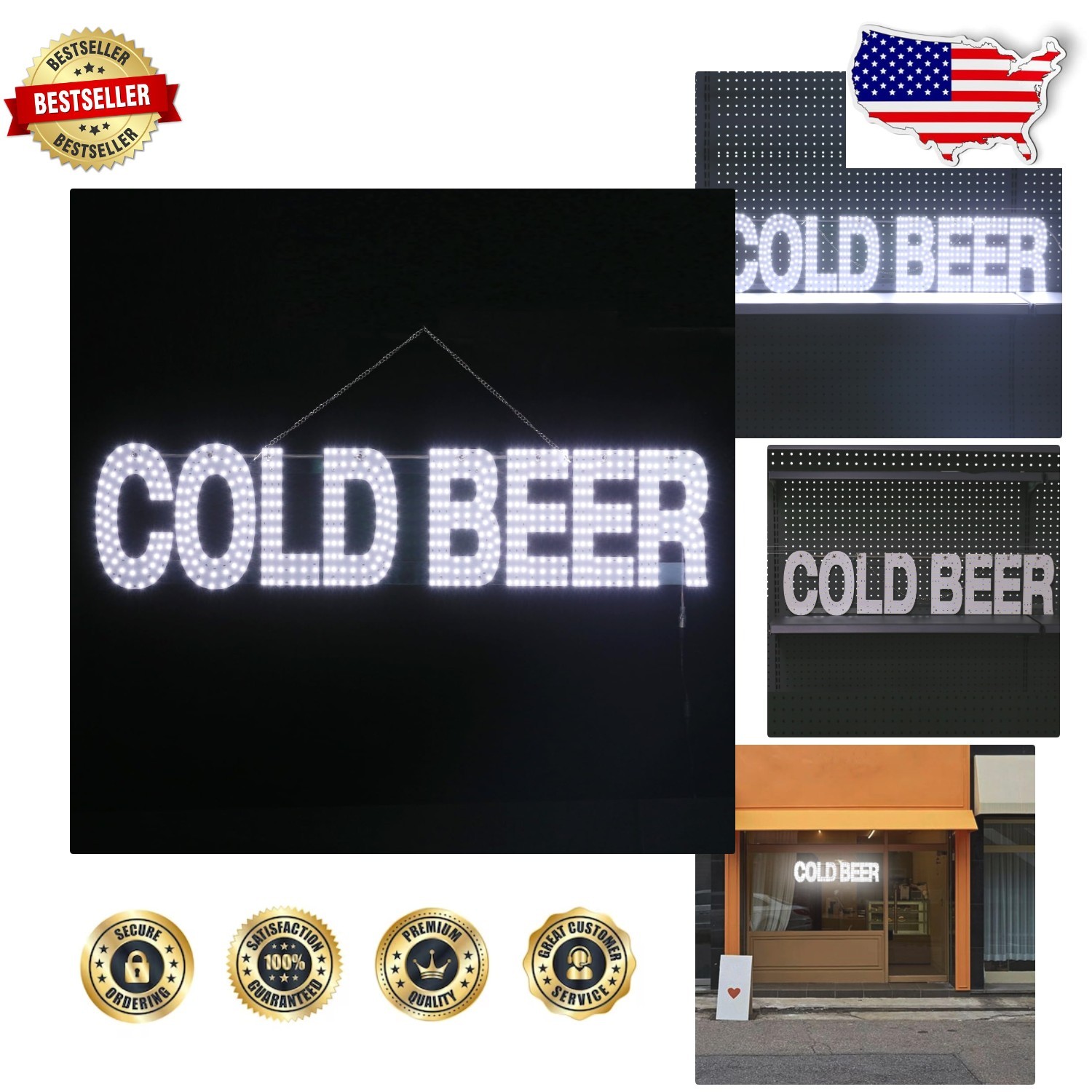 Large LED White Sign - Ultra Bright 38
