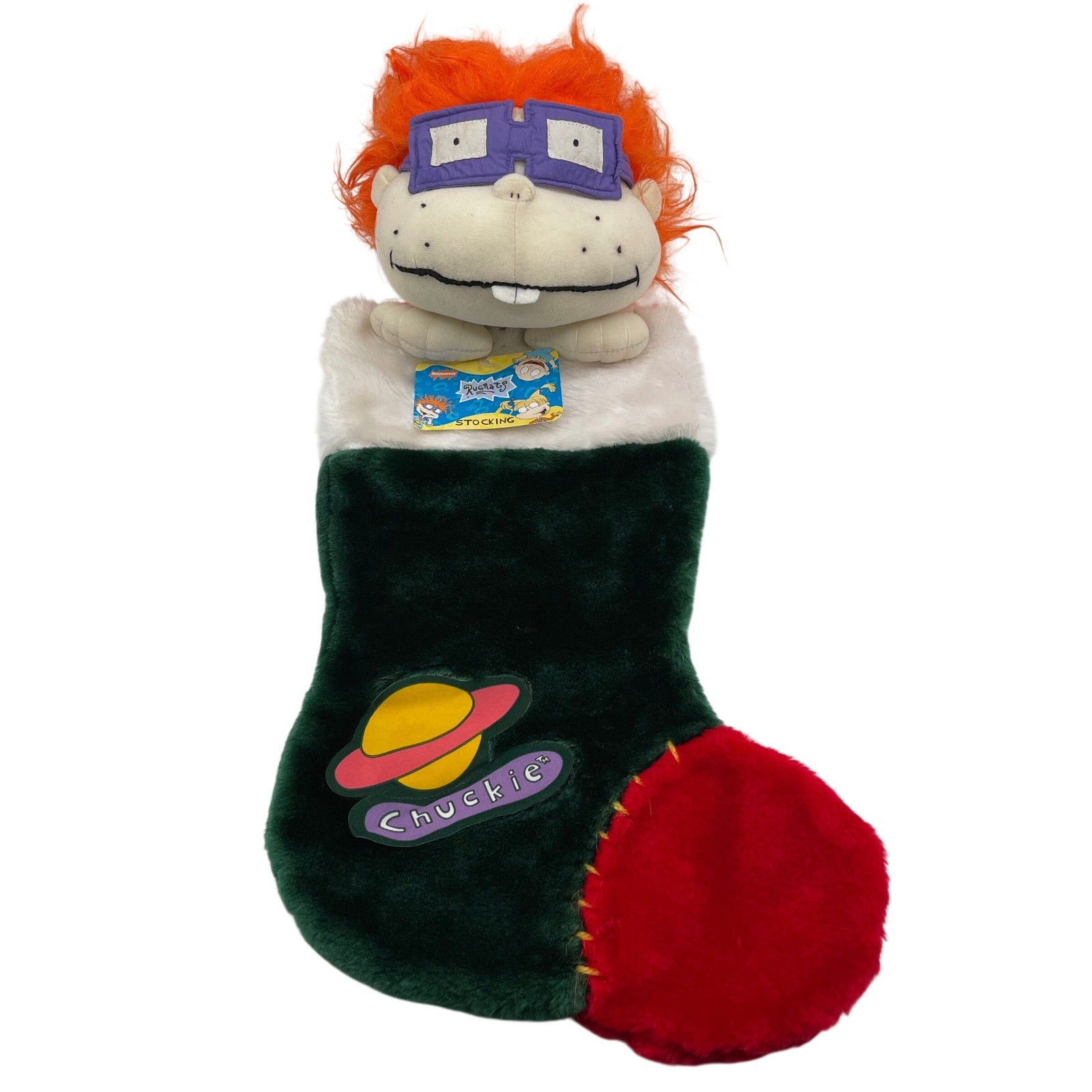 Vintage 1998 Rugrats Chuckie Finster Plush Christmas Stocking Nickelodeon NWT