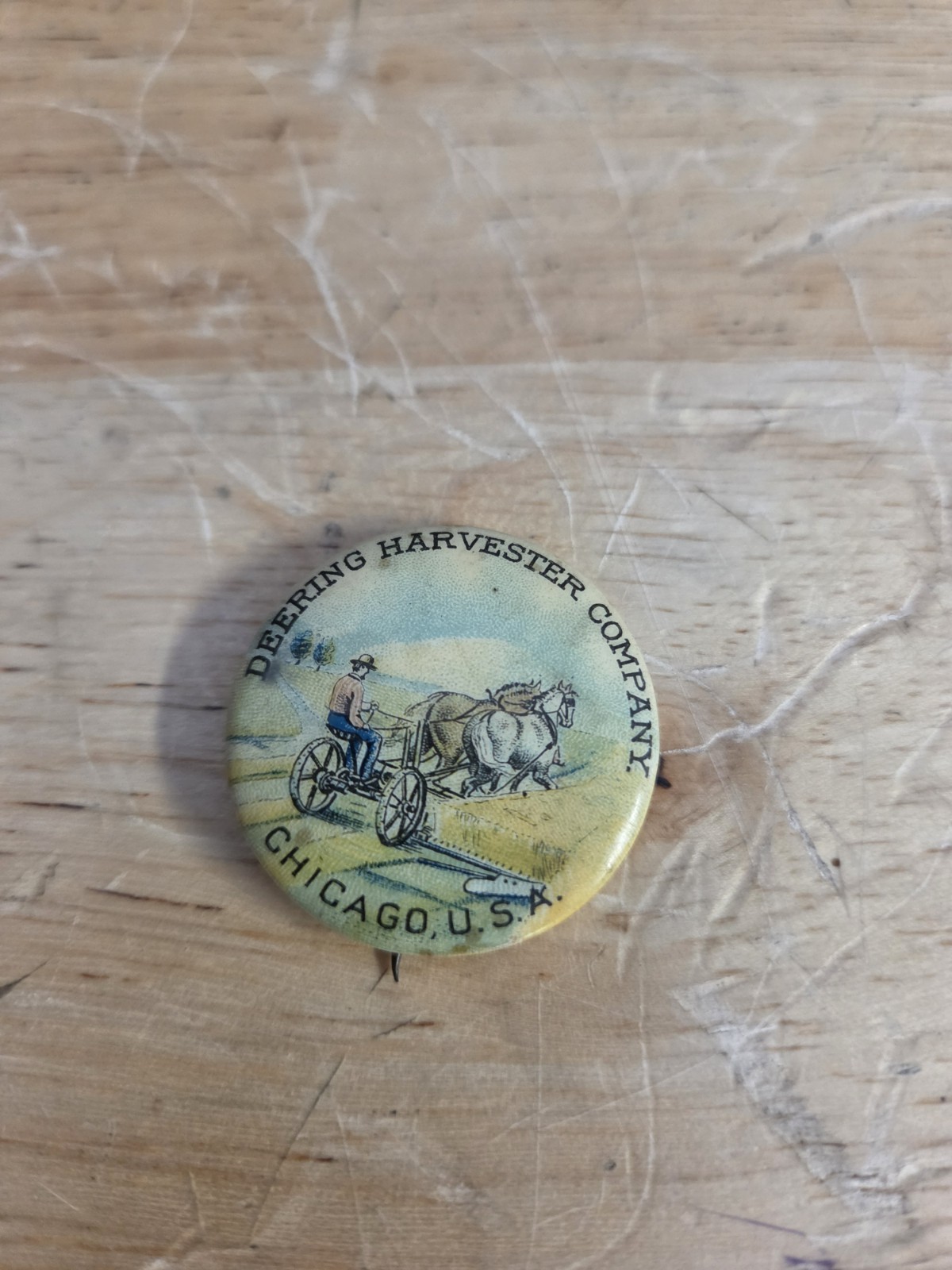Vintage International Harvester McCormick Deering Button Pin