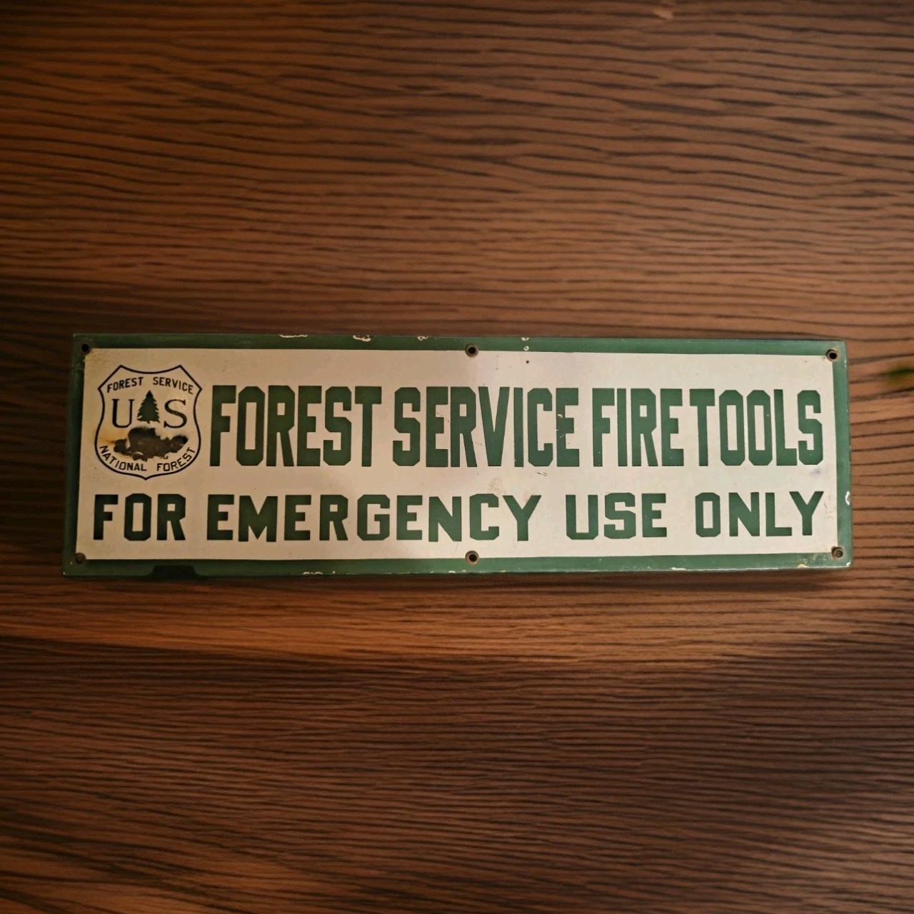 Vintage US Forestry Service Porcelain Sign National Park Service 20\
