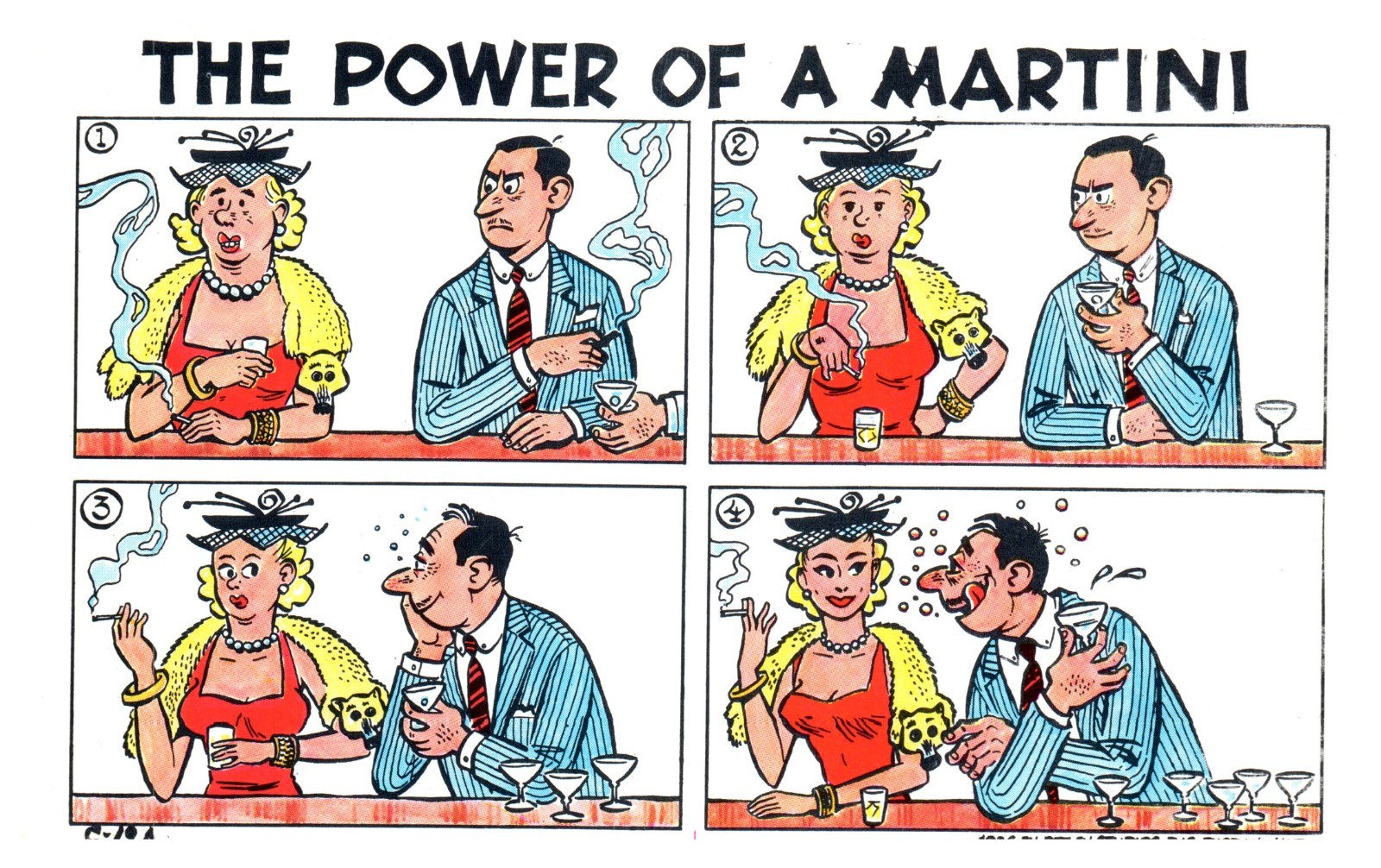 1950s PHOENIX ARIZONA AZ PETLEY LAFF CARD POWER OF A MARTINI POSTCARD P8544