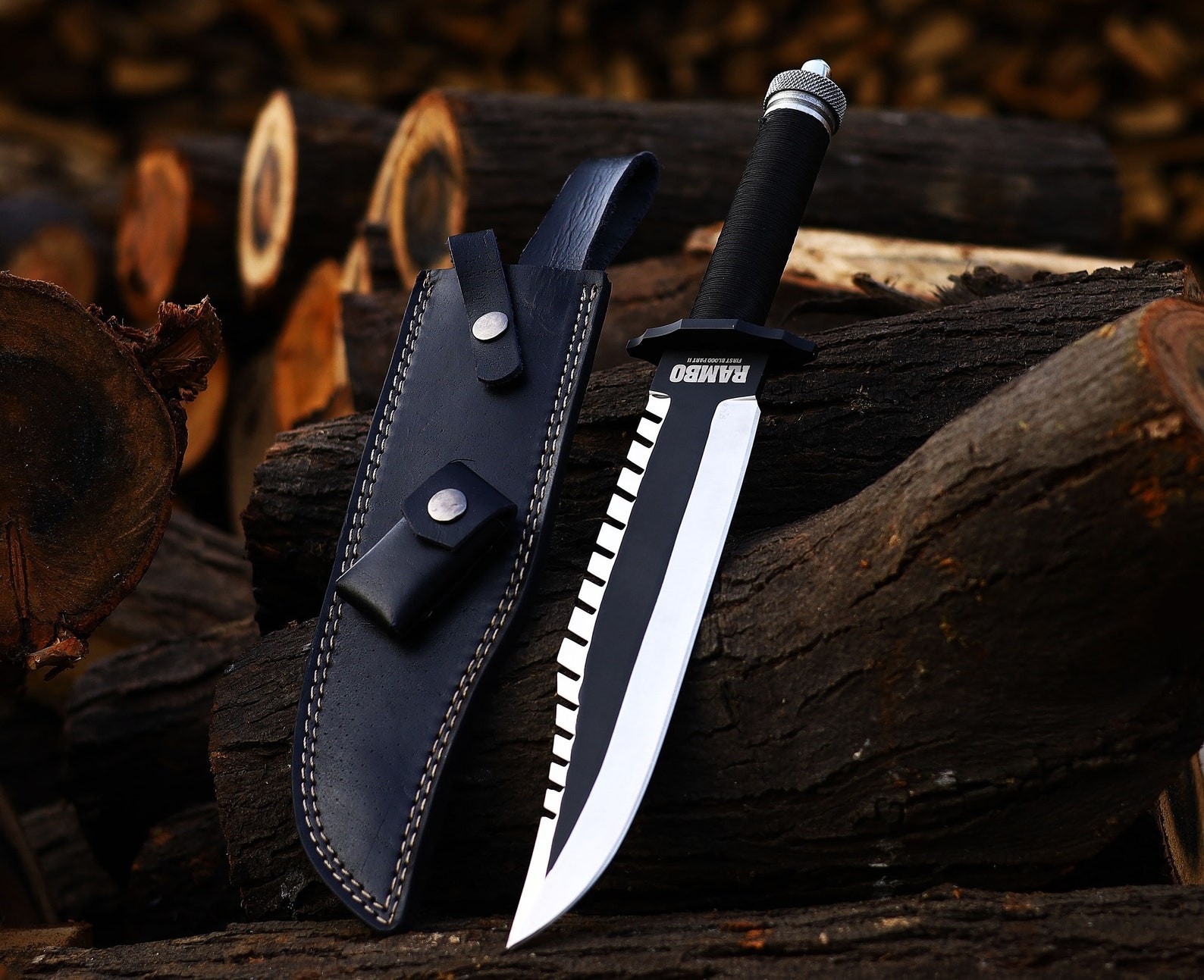 Handmade Rambo Knife Rambo First Blood Part 2 Movie Replica Knife with Sheath