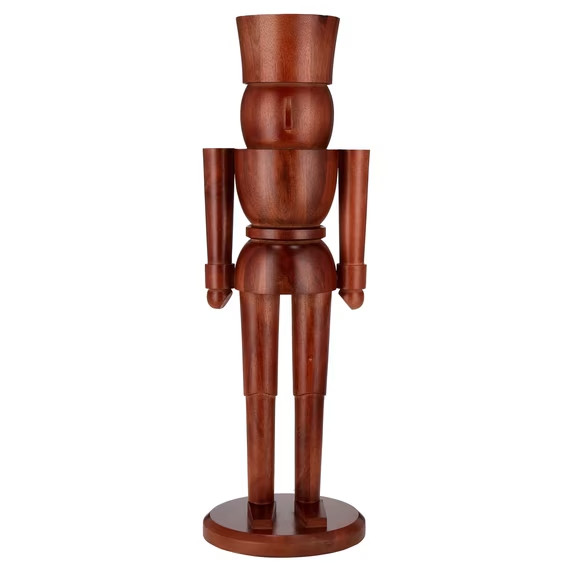 My Texas House Wood Nutcracker Christmas Decoration, Brown, 3 feet