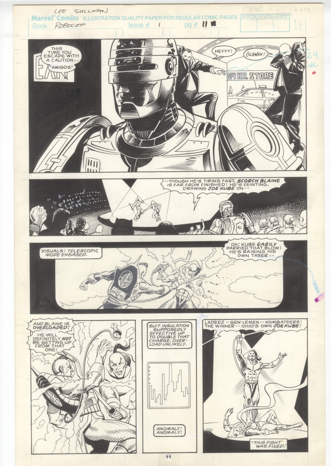 Robocop #1 pg 11 Original Comic Art by Lee Sullivan