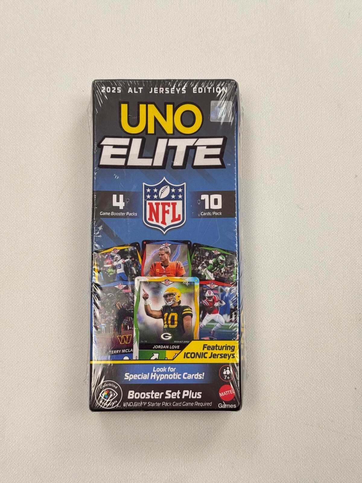 Mattel Uno Elite Booster Set Plus Card Game Blue Modern Add-On Item