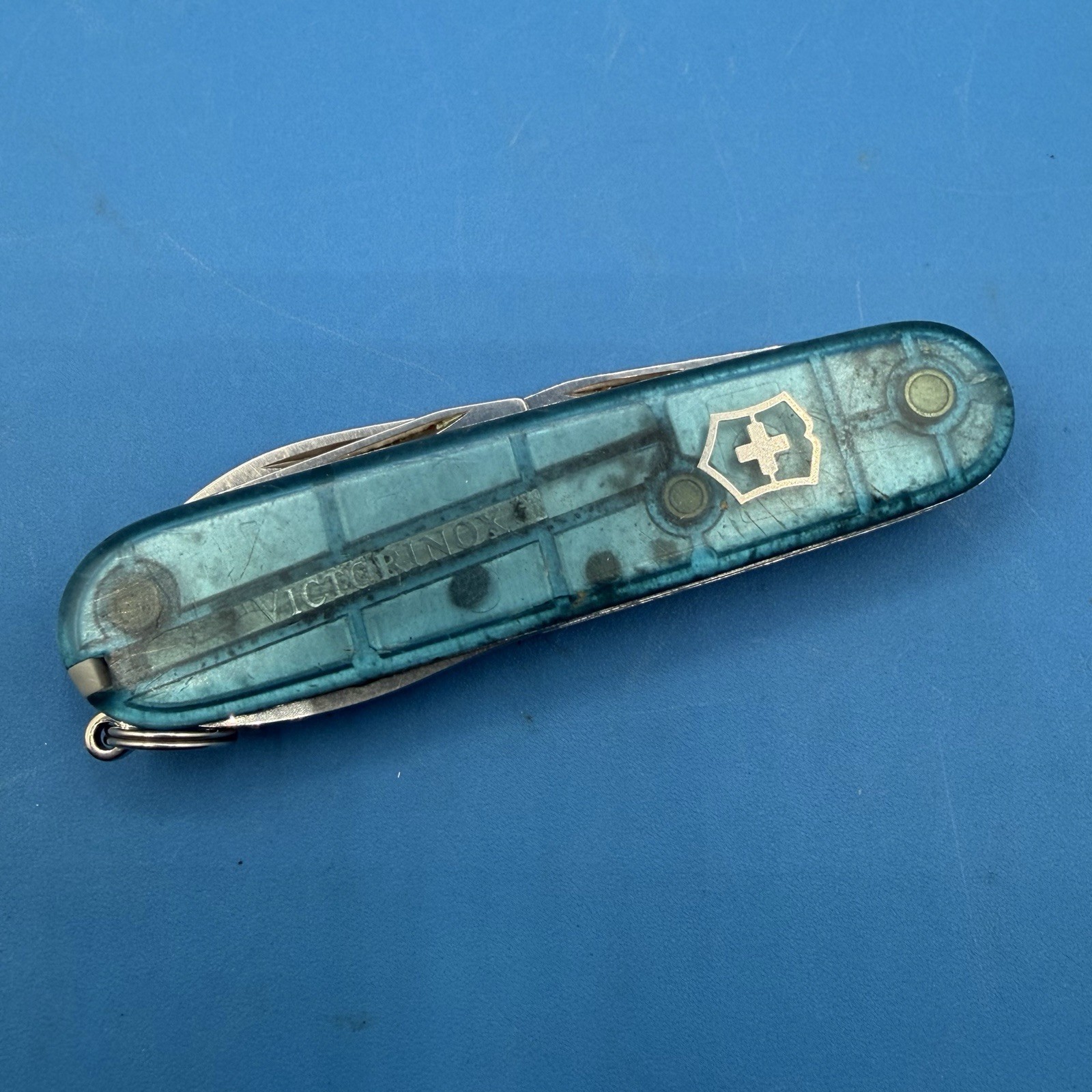 Victorinox Switzerland Rostfrei Officier Suisse Swiss Army Knife Blue.