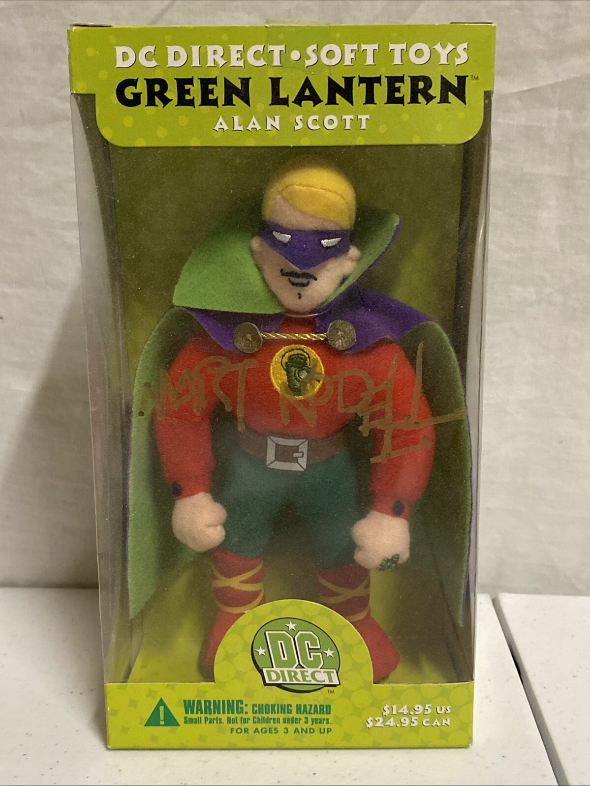 SIGNED MART NODELL DC Direct GOLDEN AGE GREEN LANTERN Alan Scott Soft Plush Toy