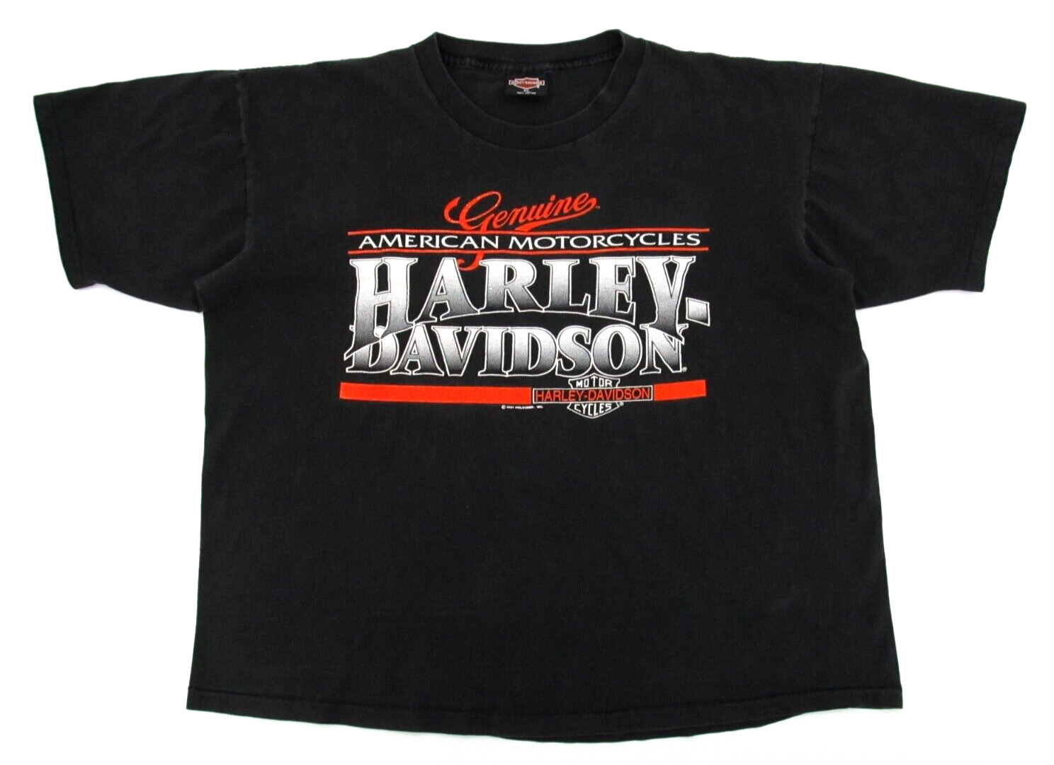 Vtg 1991 Harley Davidson T-Shirt Mens XL Black Maple Grove Raceway Single Stitch