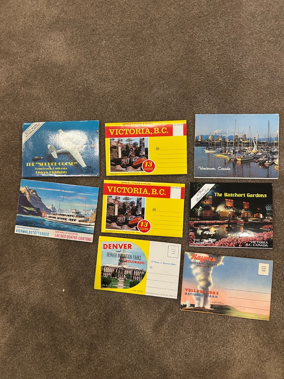 Vintage VTG Lot  7 FOLDERS Souvenir United States Canada Yellowstone
