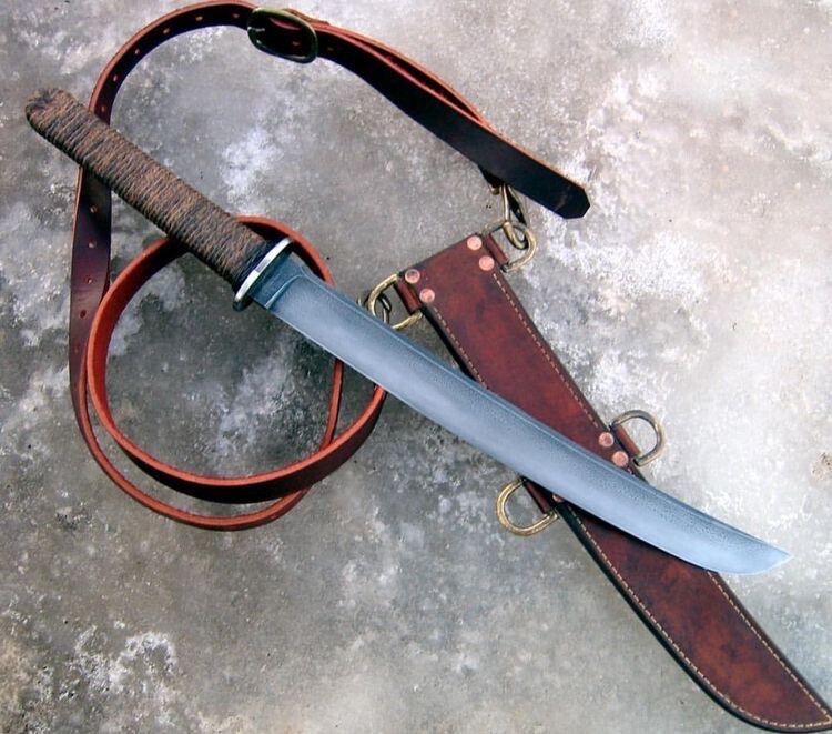 WILDCUSTOM HANDMADE 21 INCHES LONG IN ACID BLACK STEEL HUNTING BEAUTIFUL MACHETE