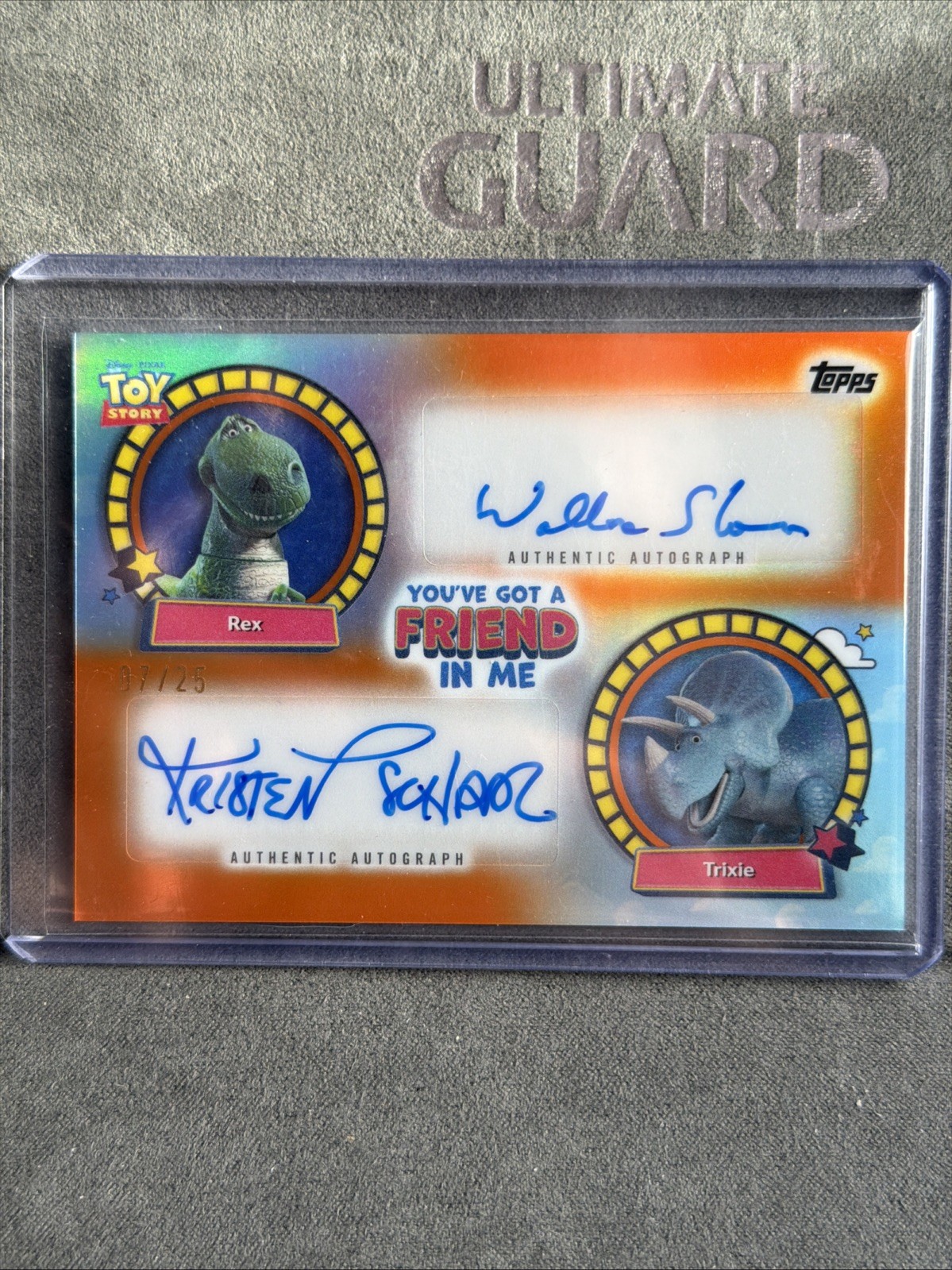 Toy Story Topps Rex And Trixie YGF-SS Auto Wallace Shawn & Kristen Schaal /25