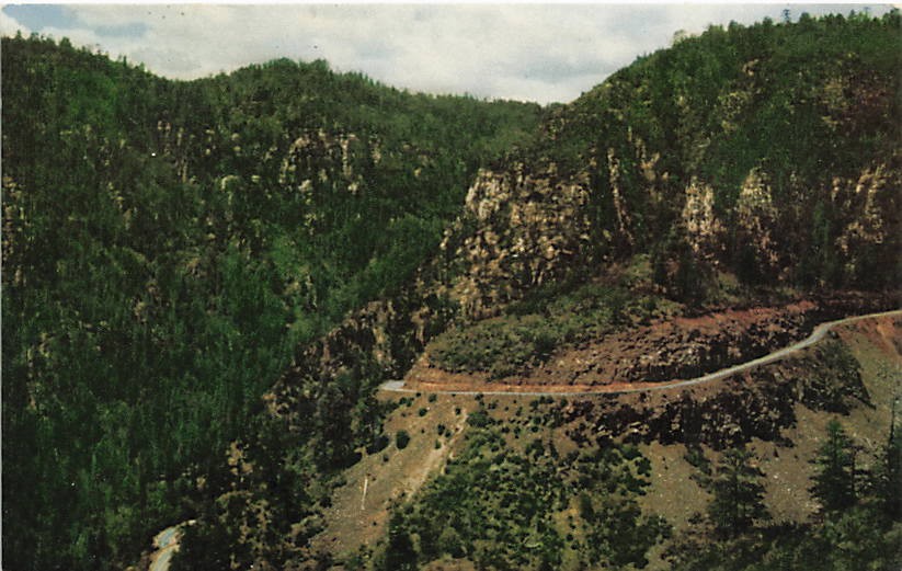 Postcard AZ: Lookout Point, Northern Entrance Oak Creek Canyon, Arizona