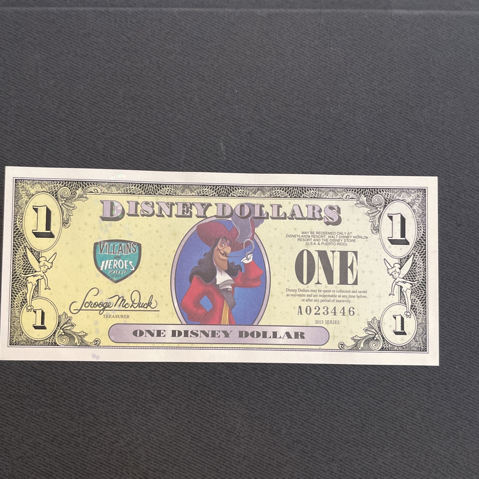 2013 Disney Dollar Captain Hook “Villains and Heroes” A Series