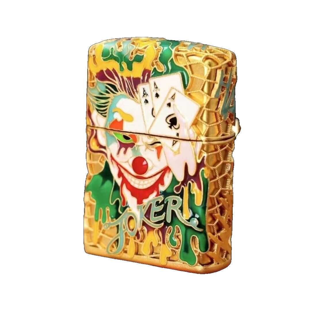 Luminous Clown Zippo Lighter Enamel Relief Design Gift For Men