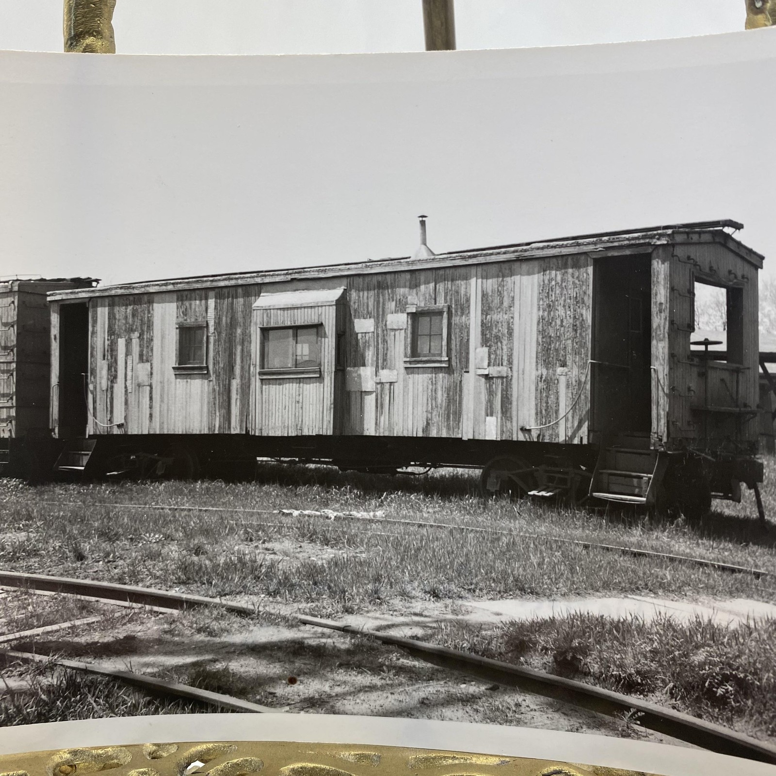 Vtg 1953 Detroit Caro & Sandusky Railroad Wooden Car Photo 4x5 B&W Original