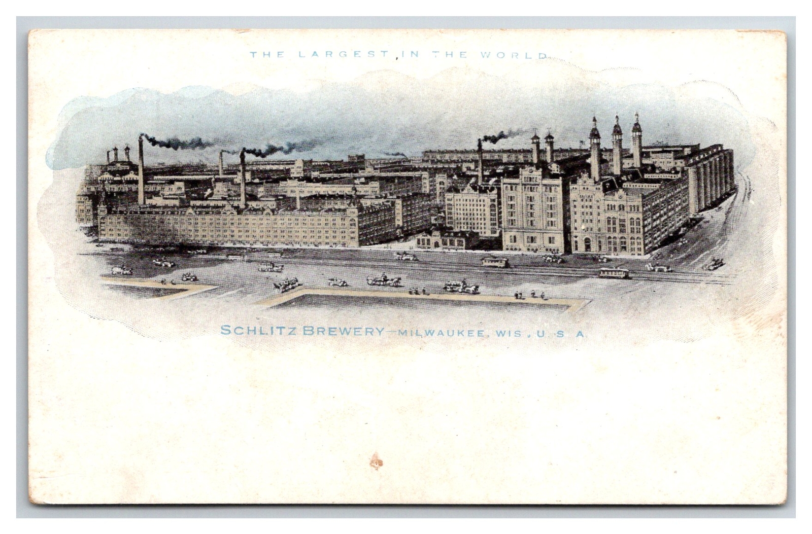 c1905 Schlitz Brewery Buildings Cars Milwaukee Wisconsin WI Antique Postcard