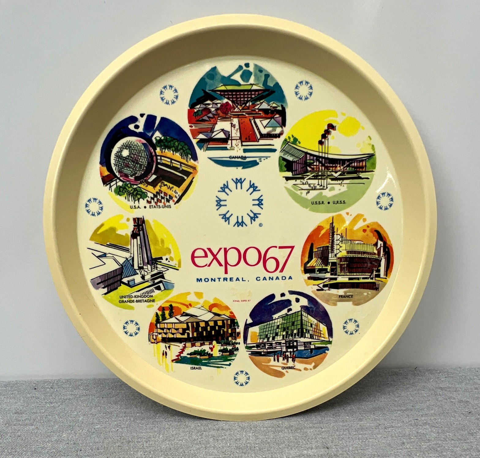 Vintage 1967 Expo 67 Montreal Worlds Fair Souvenir Plastic Tray 11\