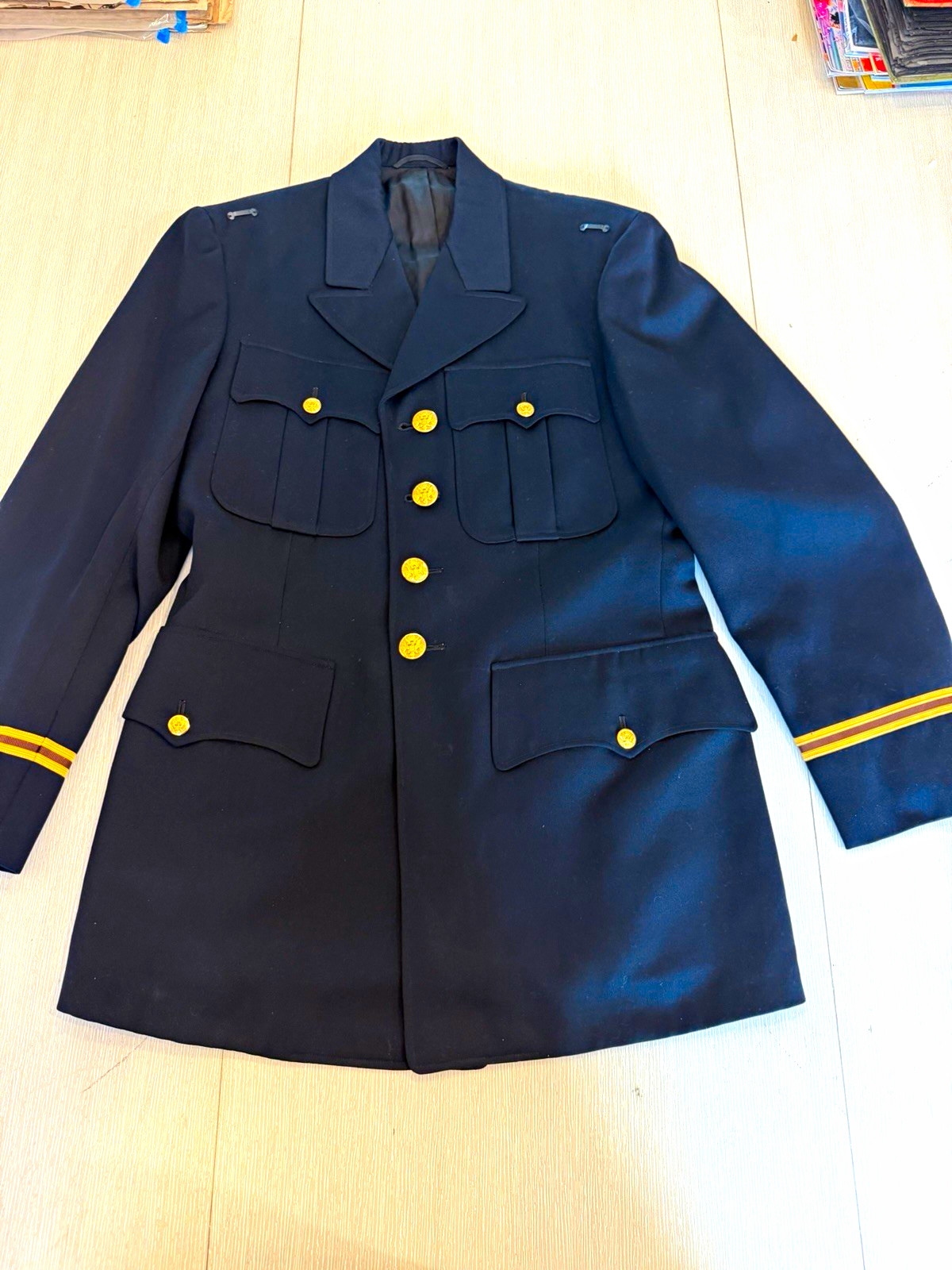 Vintage US Army Officer Dress Blue Coat Tailored Tokyo Japan Military Uniform
