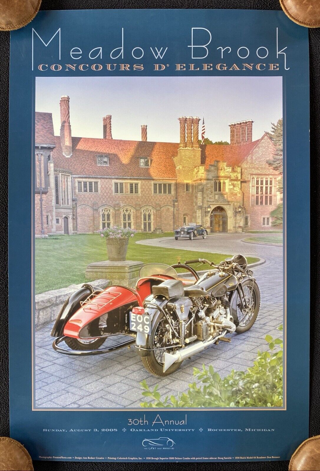2008 Meadow Brook Concours Poster 1938 Brough Superior 1930 Buick Model 64
