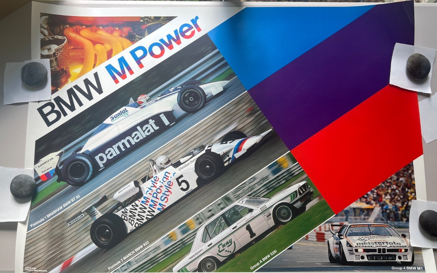 RARE vintage  1980s BMW M Power Motorsport F1 Poster Collection – 3 Original