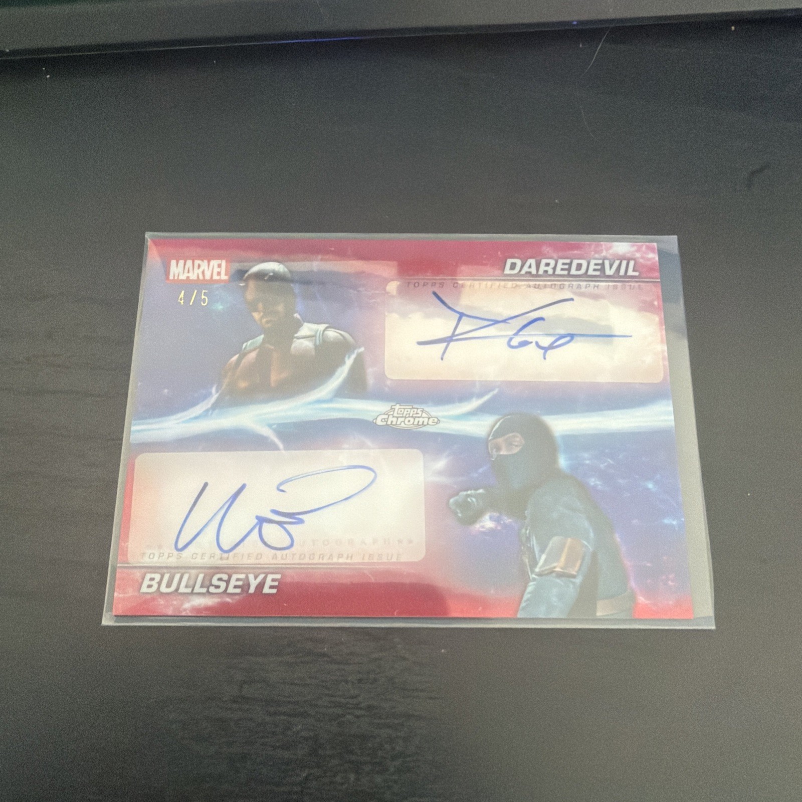 2025 Topps Marvel Daredevil Bullseye Cox Bethel Red /5 Dual Auto