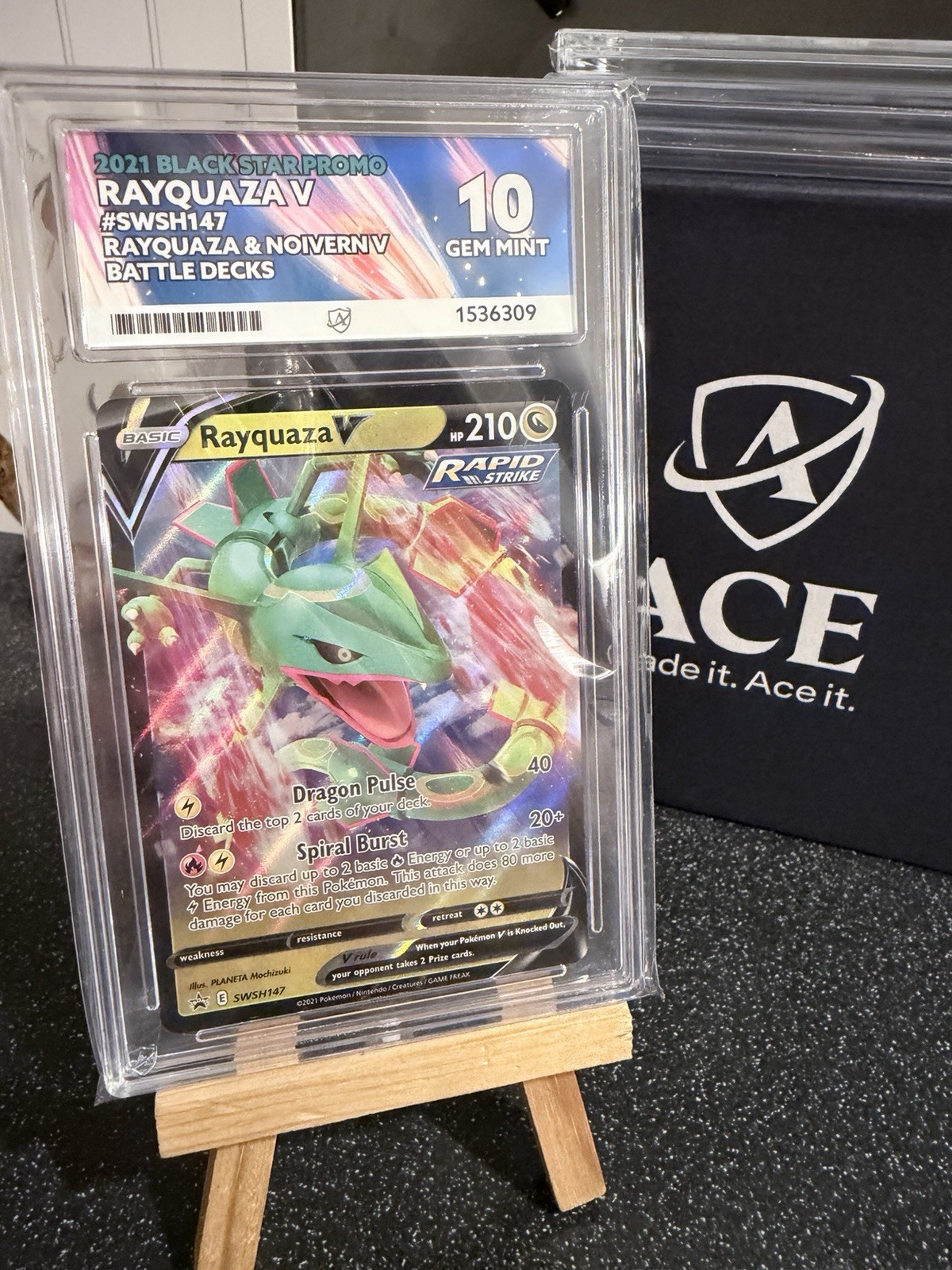 ACE 10 Pokemon - Rayquaza V SWSH147 Sword & Shield Promo 🤩 low pop 