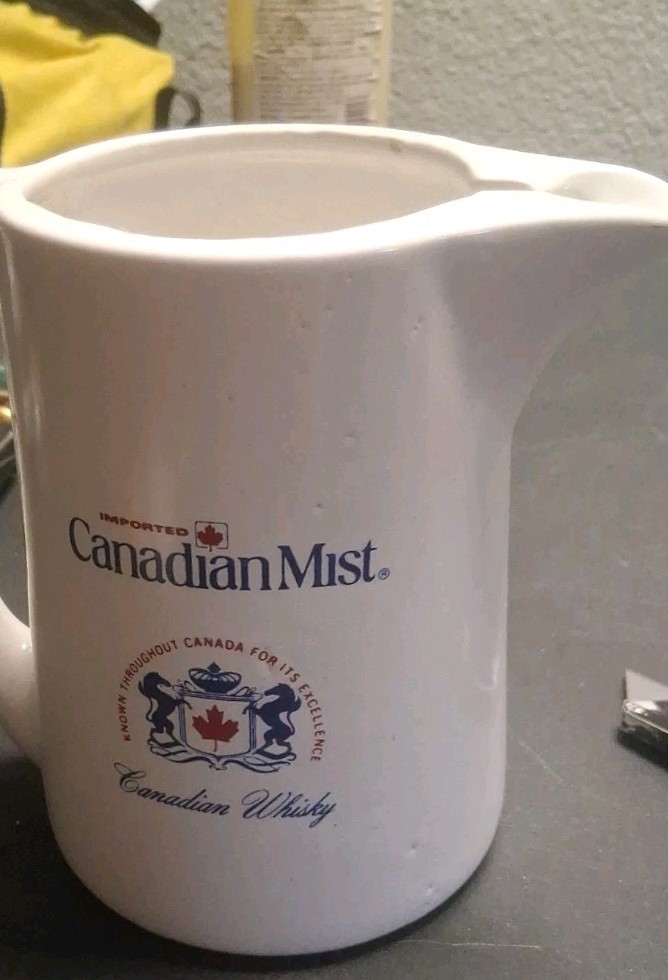 Vintage Canadian Mist Canadian Whisky Pub Jug Water Pitcher