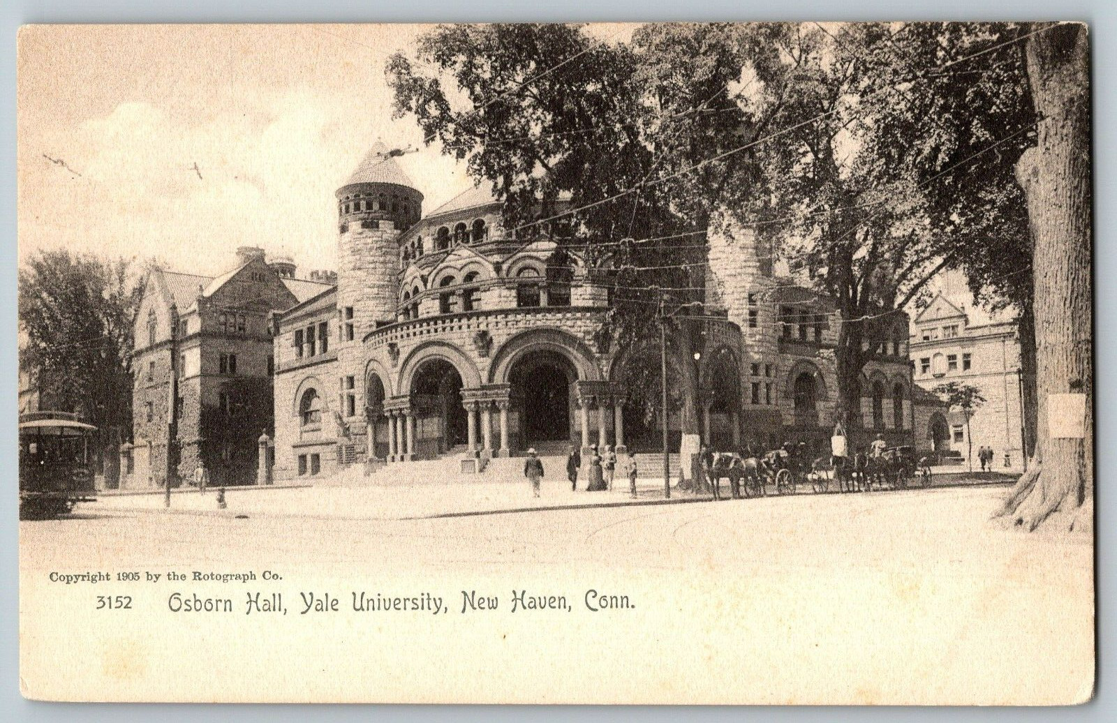 New Haven, Connecticut - Osborn Hall, Yale University - Vintage Postcard