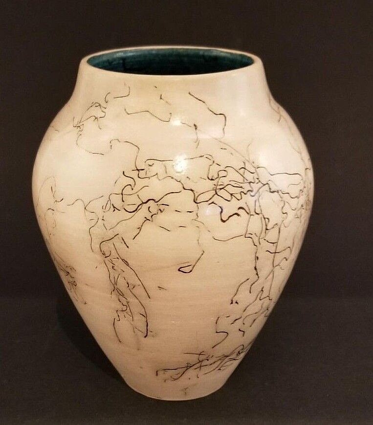 Vtg Large Navajo Horse Hair Vase Handmade Signed By Artist Native American