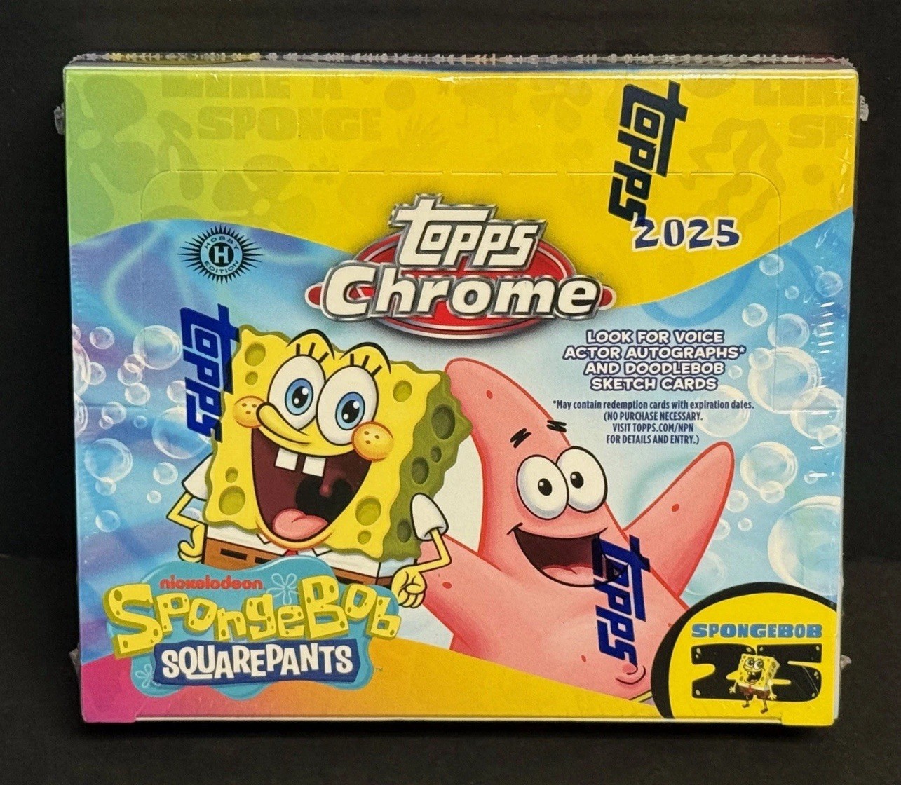 2025 Topps Chrome Spongebob Squarepants Sealed 25th Anniversary Hobby Box 2025 Topps Chrome Spongebob Squarepants Sealed 25th Anniversary Hobby Box