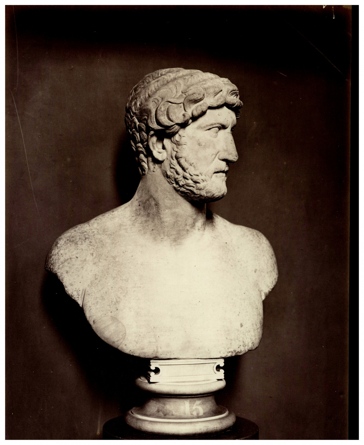 William Axon Mansell, British Museum, Italy, Marble Bust of Hadrian Vintage Albu