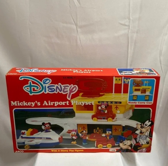Vintage 1987 Arco Disney Mickey’s Airport Playset No 6279-NEW in Box-NOS