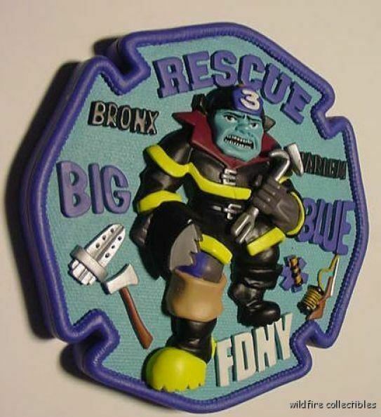 FDNY BRONX HARLEM FIRE DEPT RESCUE CODE 3 PATCH PLAQUE Big Blue Firefighter FD