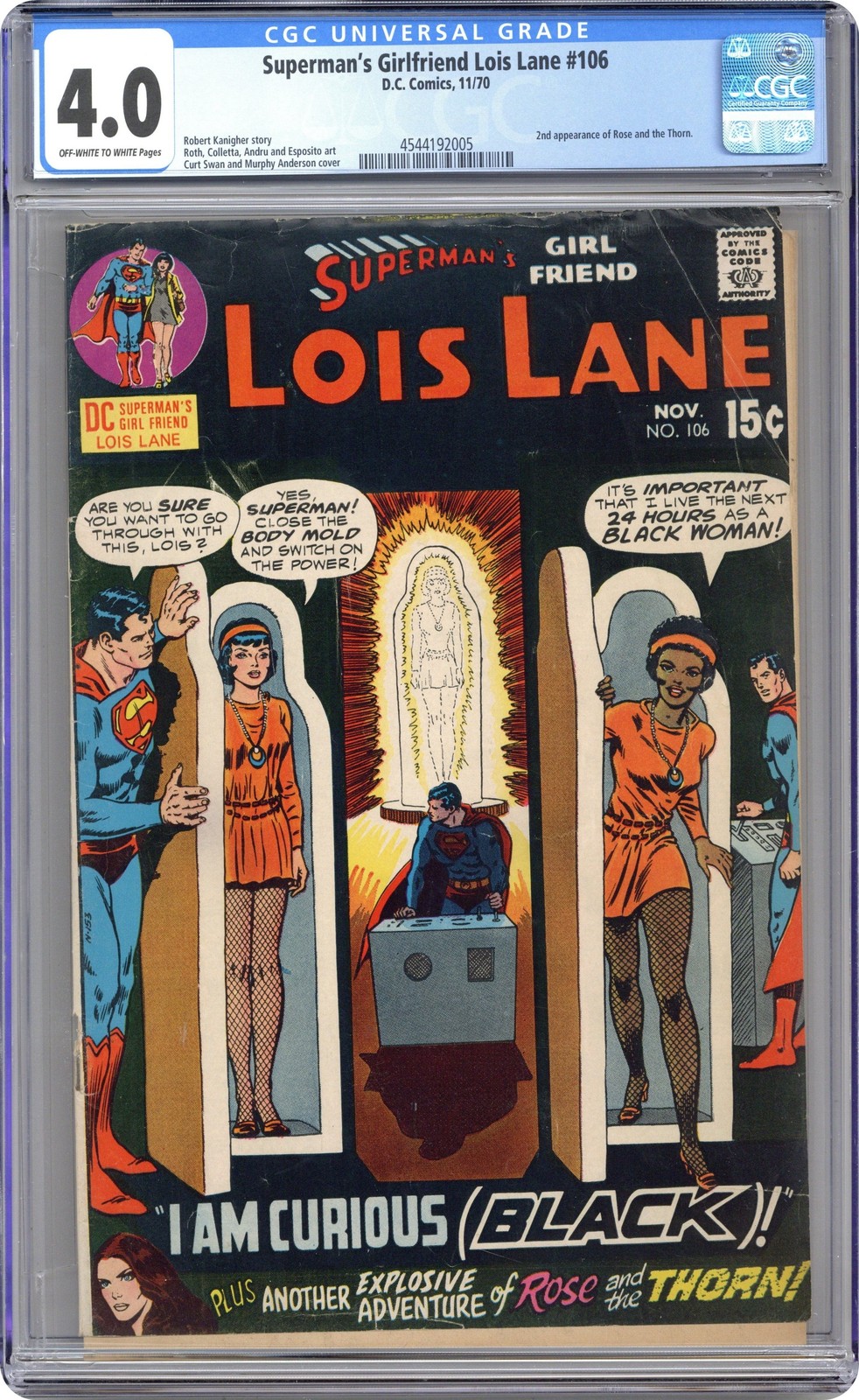Superman\'s Girlfriend Lois Lane #106 CGC 4.0 1970 4544192005