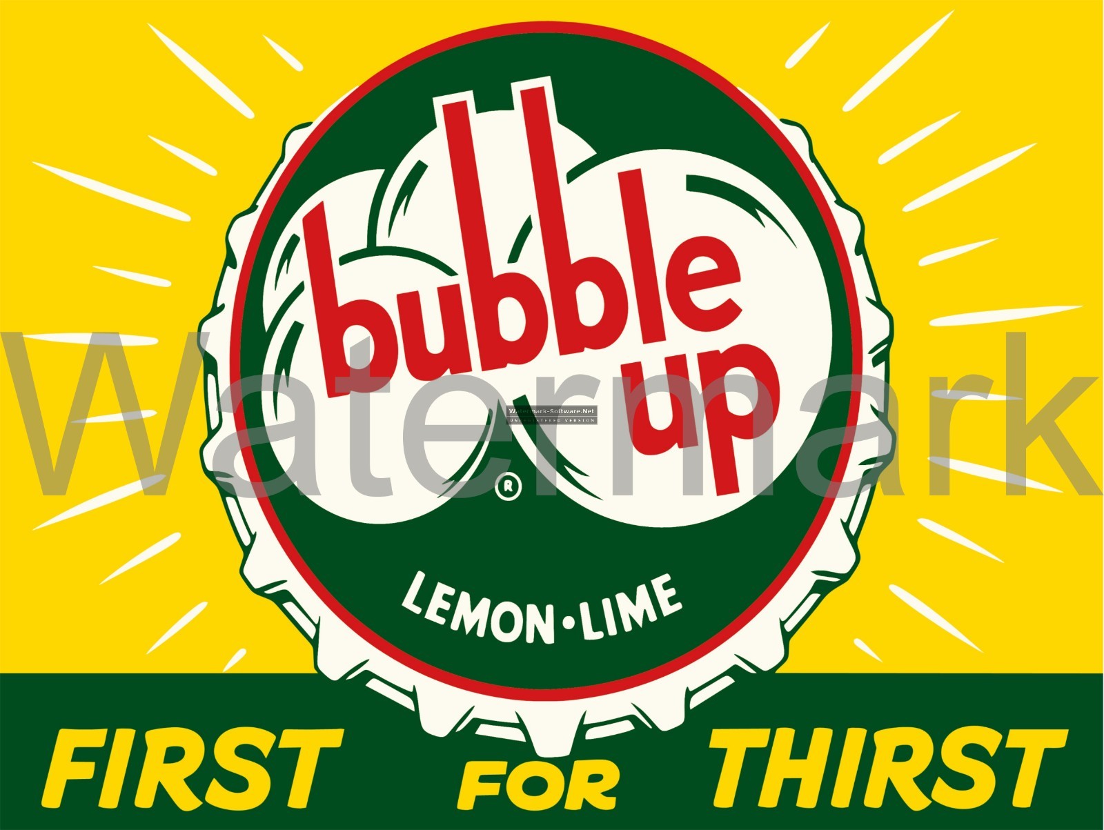 Bubble Up Lemon Lime First for Thirst   Metal Sign 9