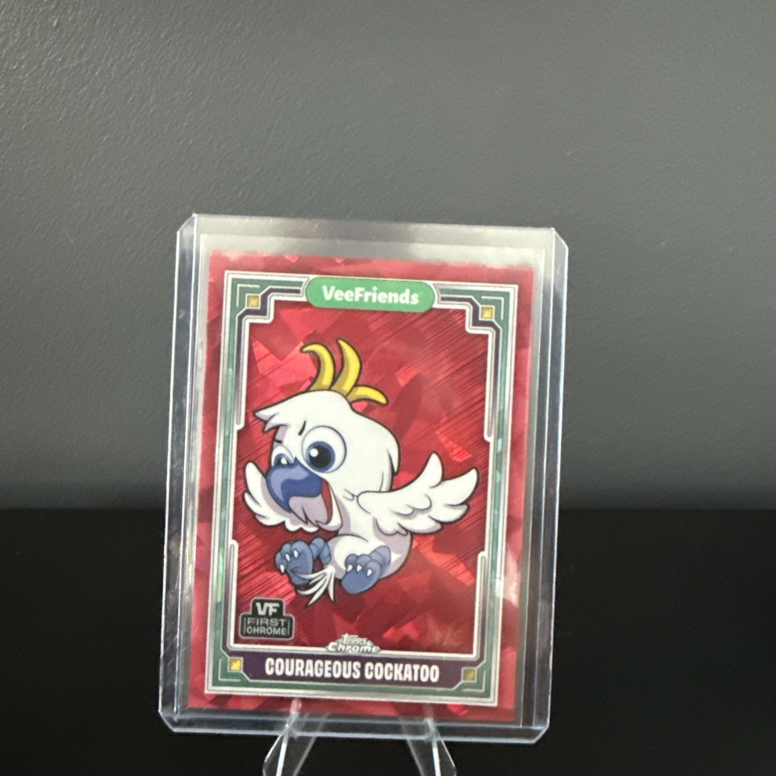 2025 Topps Chrome VeeFriends Courageous Cockatoo Red Refractor /5 #59