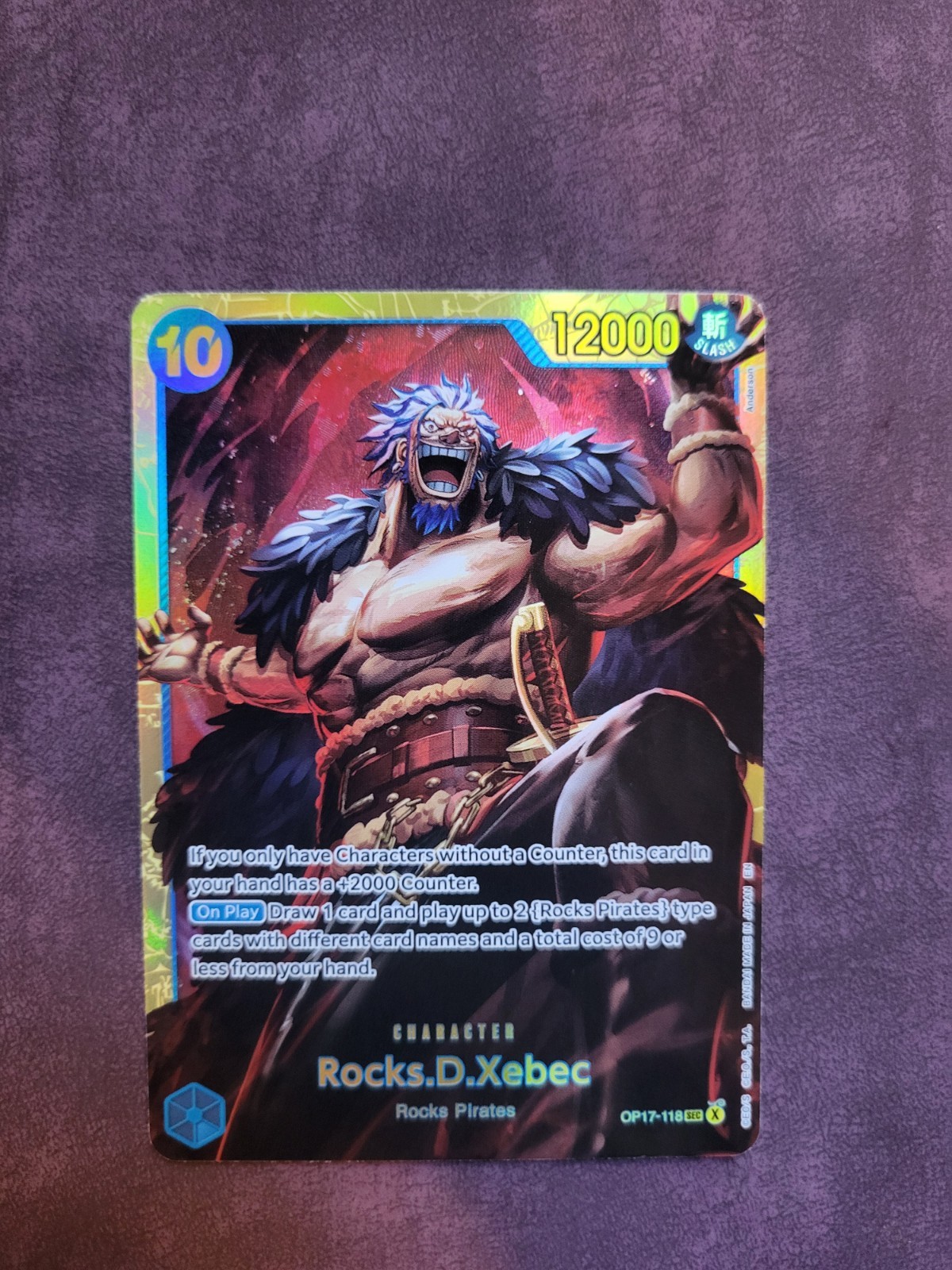 Rocks D Xebec OP17-118 SEC The World\'s Strongest Warriors One Piece TCG English