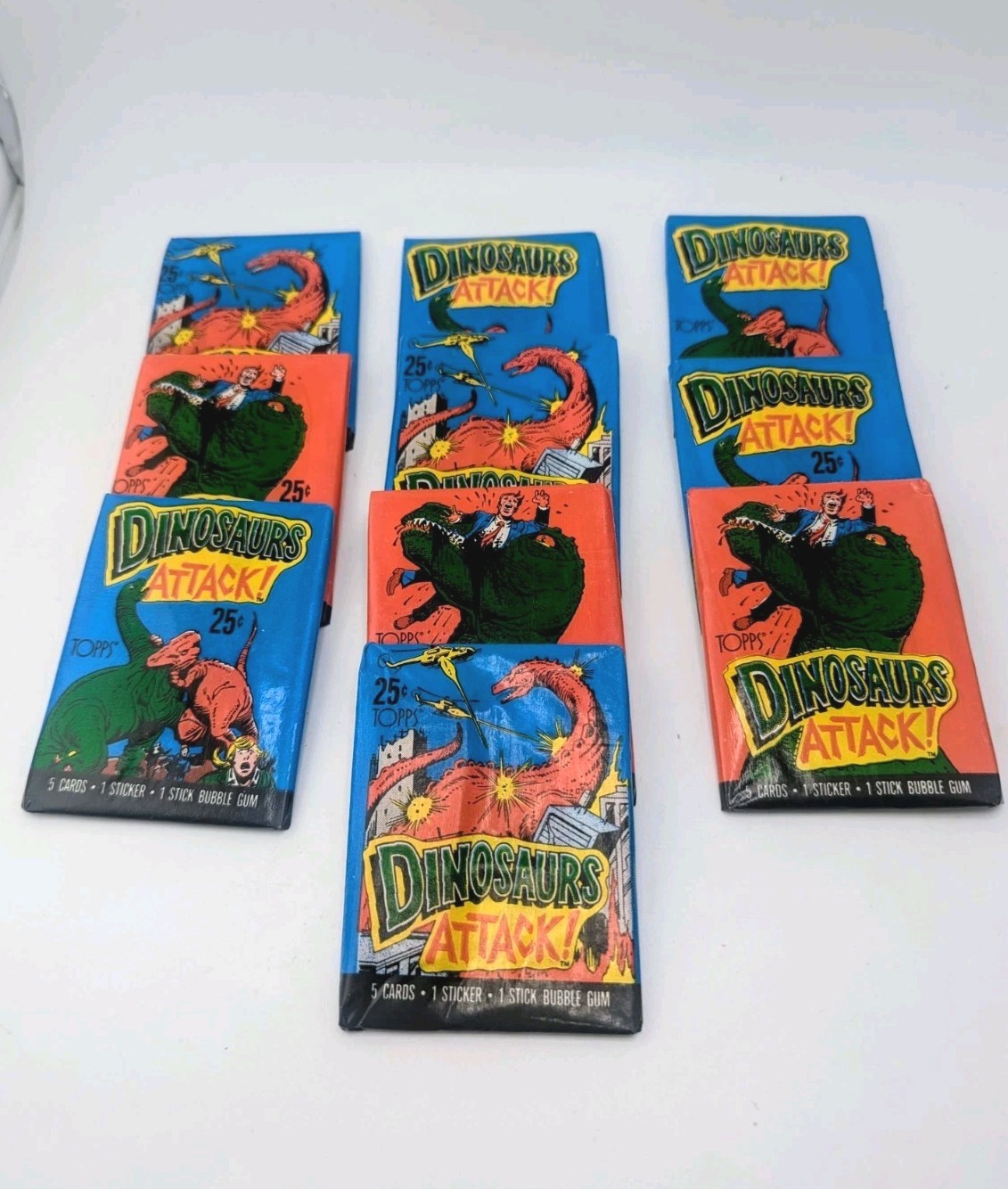 10 Count 1988 Topps Dinosaurs Attack Sealed Wax Packs
