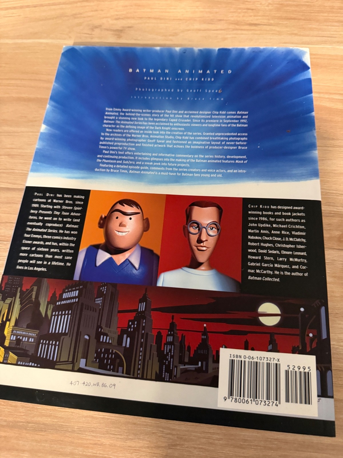 BATMAN ANIMATED ~ COMIC ART BOOK ~ PAUL DINI & SIGNED BY CHIP KIDD ~ SOFTCOVER