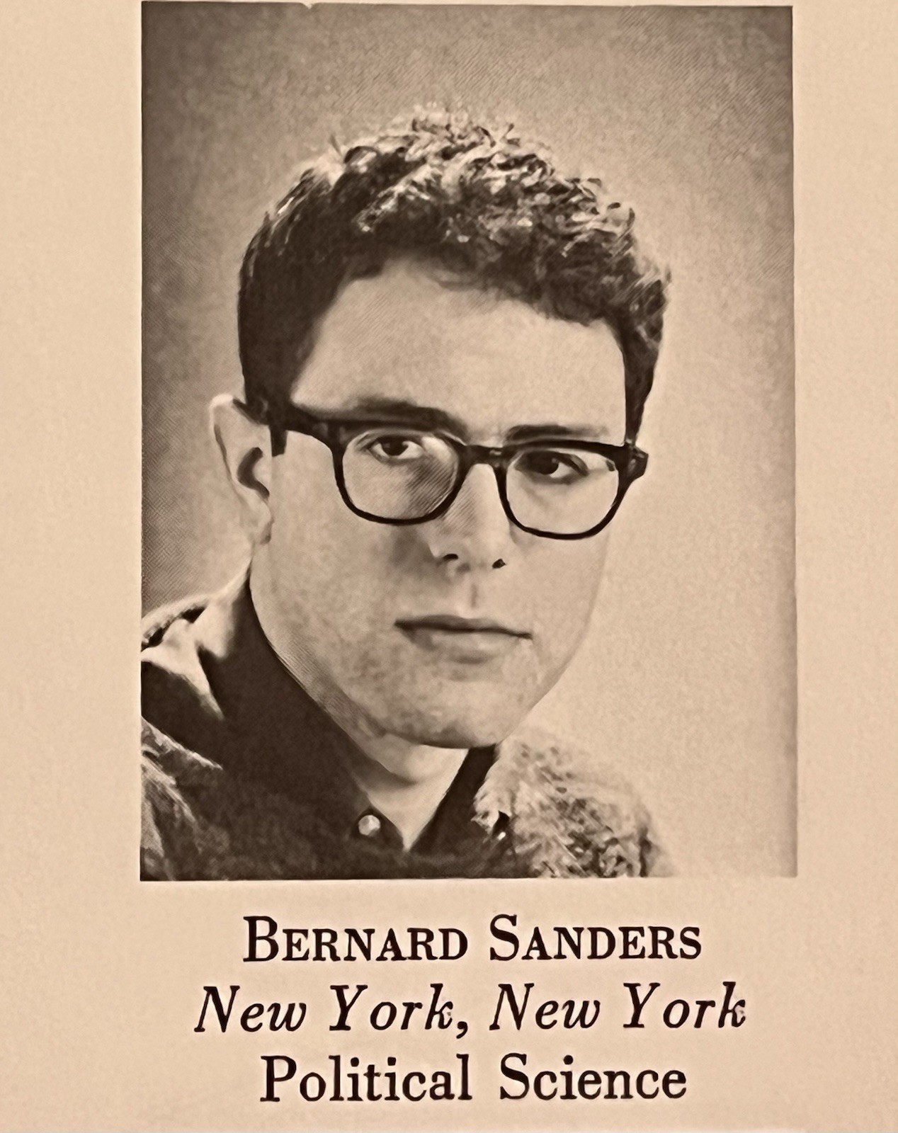 BERNIE SANDERS 1964 University Of Chicago College Yearbook