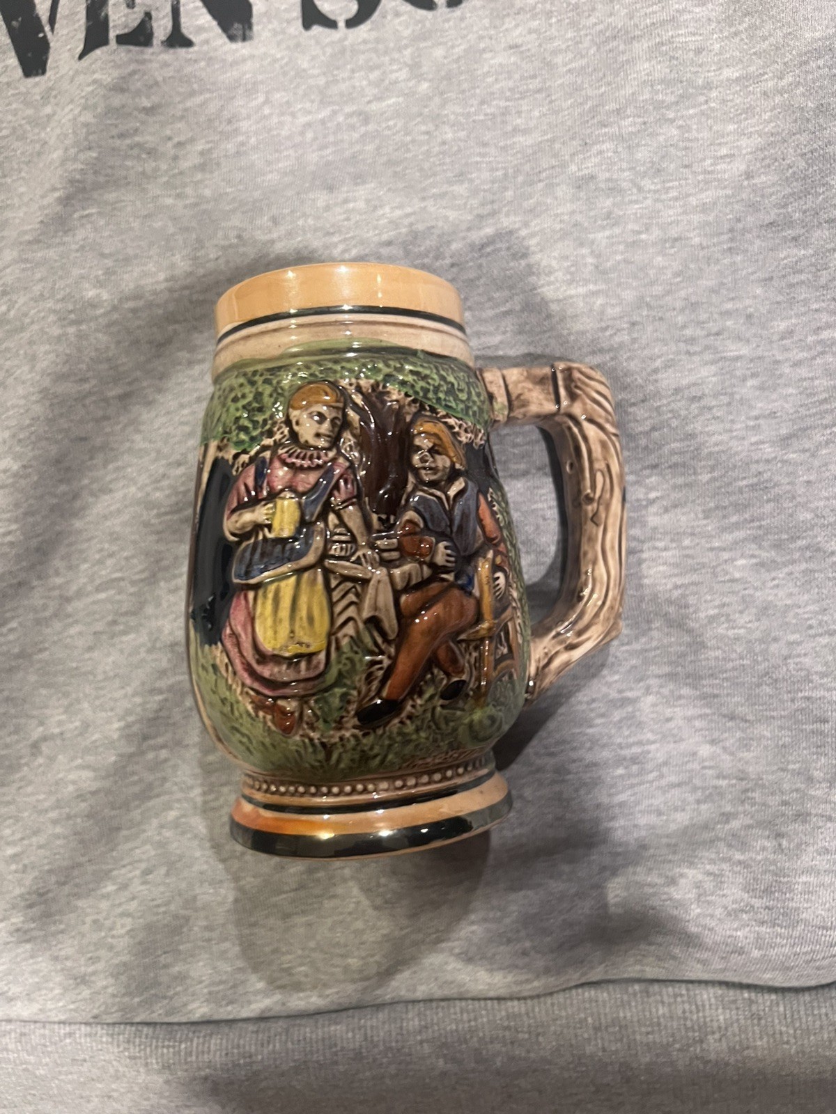 Rare Vtg Schloss Anholt 5.5” Ceramic German Beer Mug Stein Castle Barware Decor