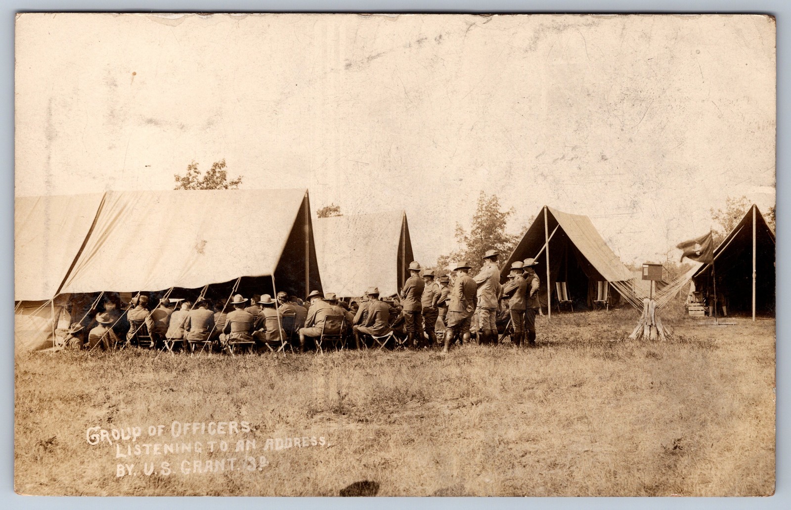 RPPC Officers Listening to Address by U.S. Grant 3d Military Camp 1907