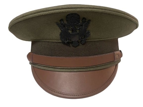 Premium WWI US Army M1912 Officers Visor Cap – Accurate Olive Drab Wool Hat
